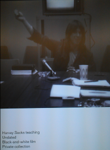 Video still from the exhibition 'Order at all points: the work of Harvey Sacks'